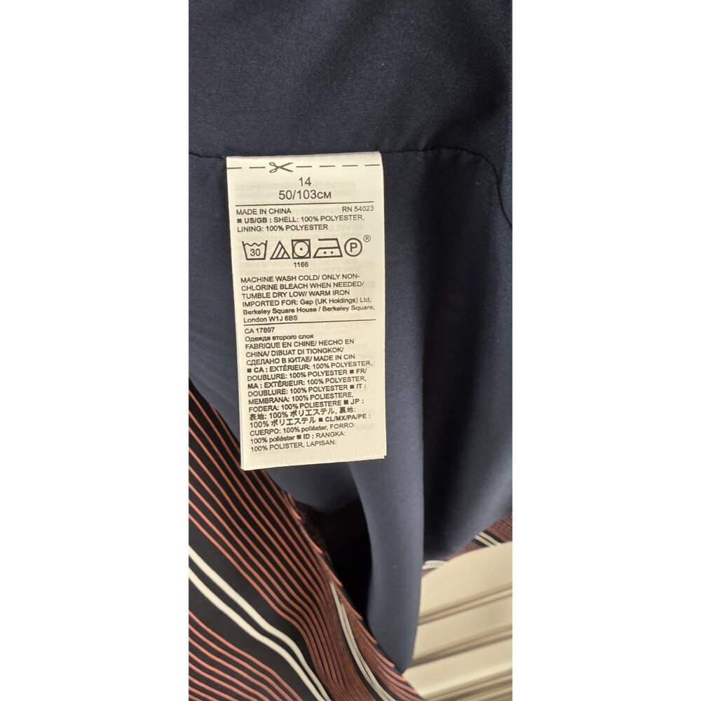 Banana Republic Striped Maxi Wrap Skirt Size 14‎ Navy Red Lined - Picture 8 of 16